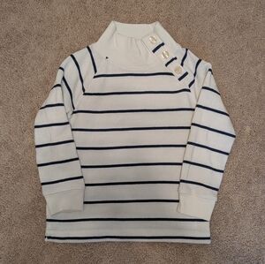 Crewcuts Navy and White Striped Turtleneck Sweater-Girls